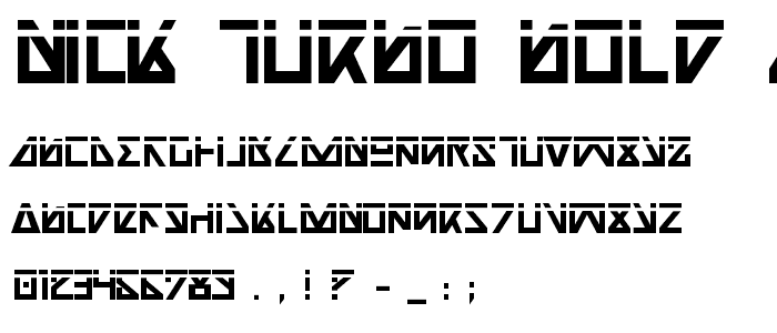Nick Turbo Bold Laser font